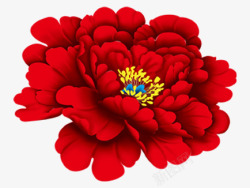 中国风红色印章元素红色装饰花朵高清图片