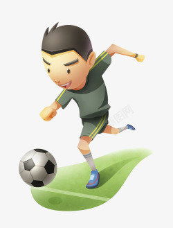 运动员踢足球插画素材