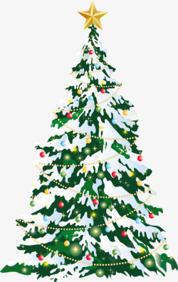 松树彩灯素材漂亮装饰圣诞树高清图片