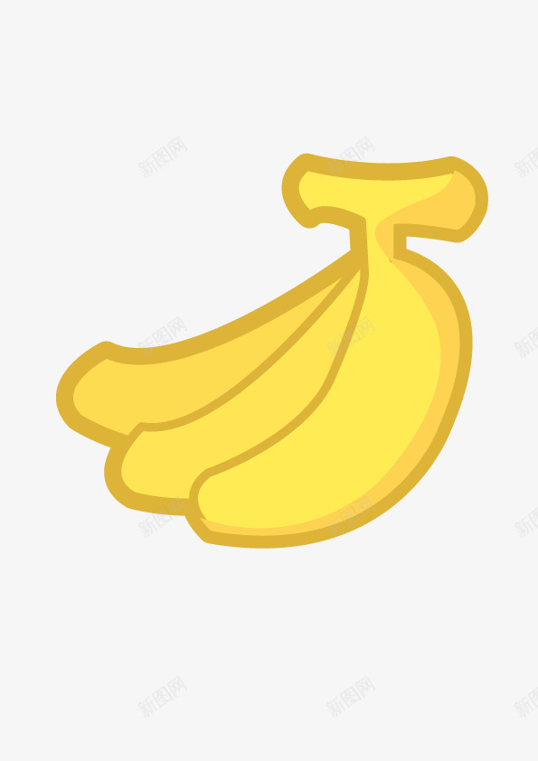 卡通手绘黄色的香蕉png免抠素材_新图网 https://ixintu.com 动漫动画 卡通 手绘 水果 艺术 香蕉 黄色的