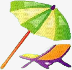 插画颜色太阳伞座椅素材