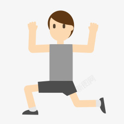 跑马拉松预热运动男生矢量图素材