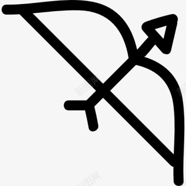 弓与箭的手绘工具图标图标
