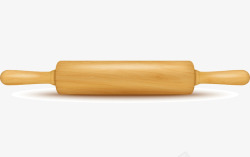 一个木头色的擀面杖矢量图素材