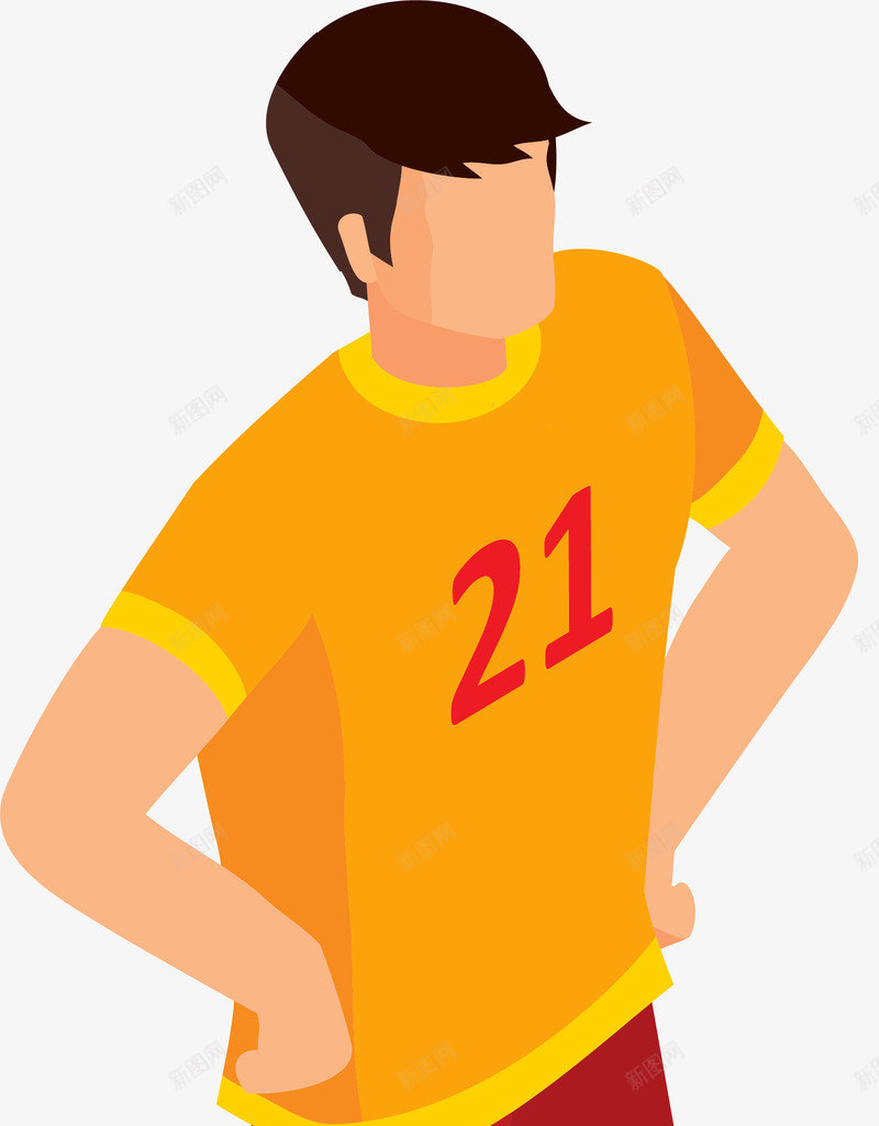 卡通运动员png免抠素材_新图网 https://ixintu.com 矢量图案 足球员 足球比赛 运动员 运动场 锻炼