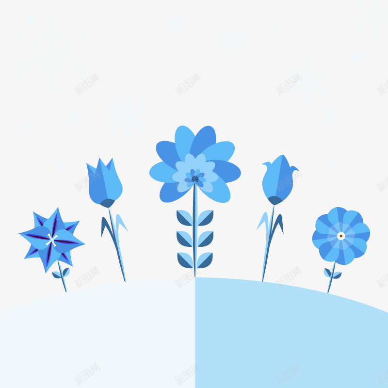 蓝色的花png免抠素材_新图网 https://ixintu.com 手工 纸折 纸花 花卉