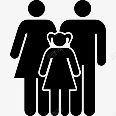 母亲父亲和女儿的家庭组图标图标