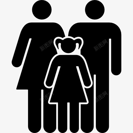 母亲父亲和女儿的家庭组图标png_新图网 https://ixintu.com 三人组 孩子 家庭 熟悉的女儿