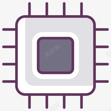 芯片组件CPU电子硬件汽车服务图标图标