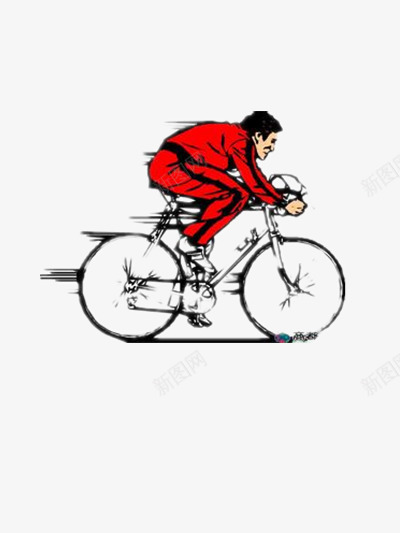 骑自行车png免抠素材_新图网 https://ixintu.com 红衣男子 自行车 自行车比赛 运动