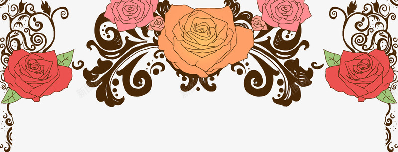 手绘线稿玫瑰png免抠素材_新图网 https://ixintu.com 手绘花朵 粉色花朵 红玫瑰 线稿玫瑰