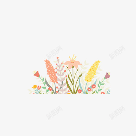 鲜艳花草海报装饰png免抠素材_新图网 https://ixintu.com 海报装饰 花草海报 装饰海报