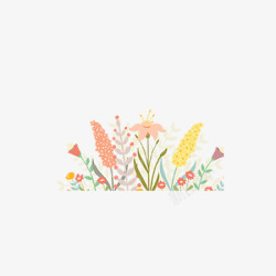 鲜艳花草海报装饰素材