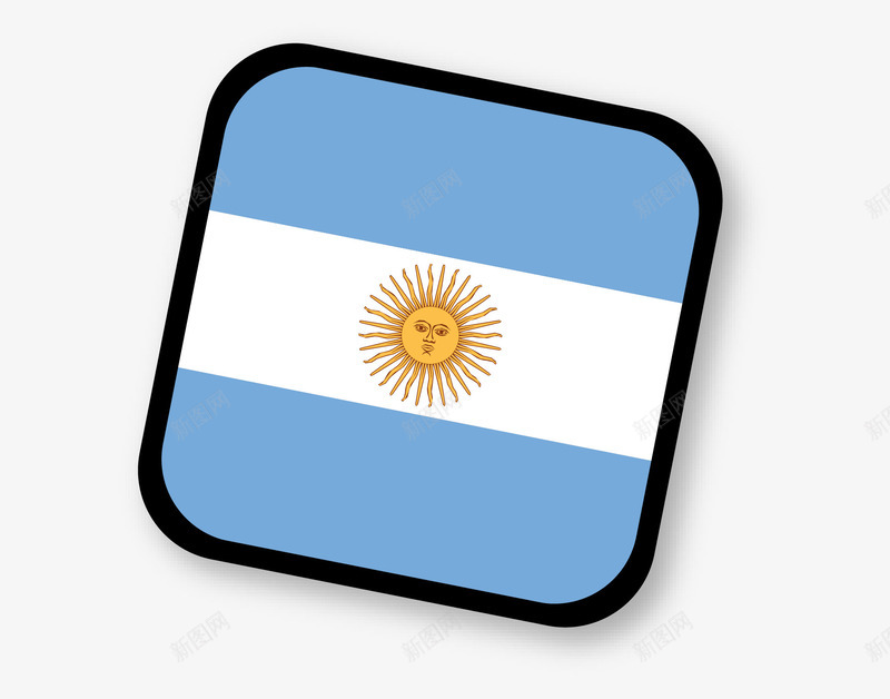 卡通阿根廷国旗贴纸png免抠素材_新图网 https://ixintu.com 卡通 白蓝国旗 矢量图案 装饰 贴纸 阿根廷国旗