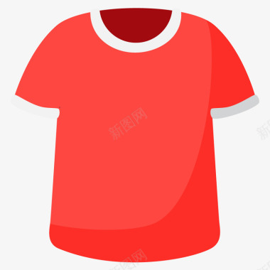 足球运动红色球衣矢量图图标图标