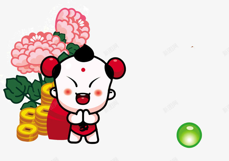 中国风节日元素娃娃png免抠素材_新图网 https://ixintu.com 中国风元素 喜庆元素 新年 福娃