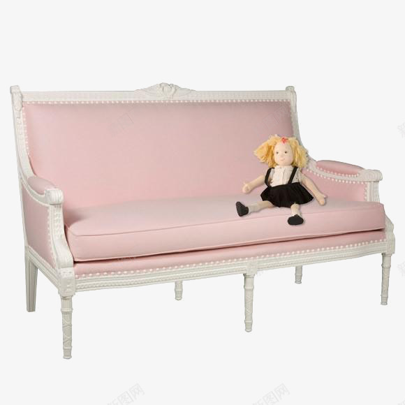 粉色双人沙发png免抠素材_新图网 https://ixintu.com 公主粉 双人沙发 家具 洋娃娃 粉色沙发