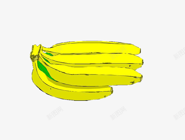 手绘香蕉图案png免抠素材_新图网 https://ixintu.com 卡通手绘 熟透了的香蕉 简单的香蕉图片 素材图片香蕉