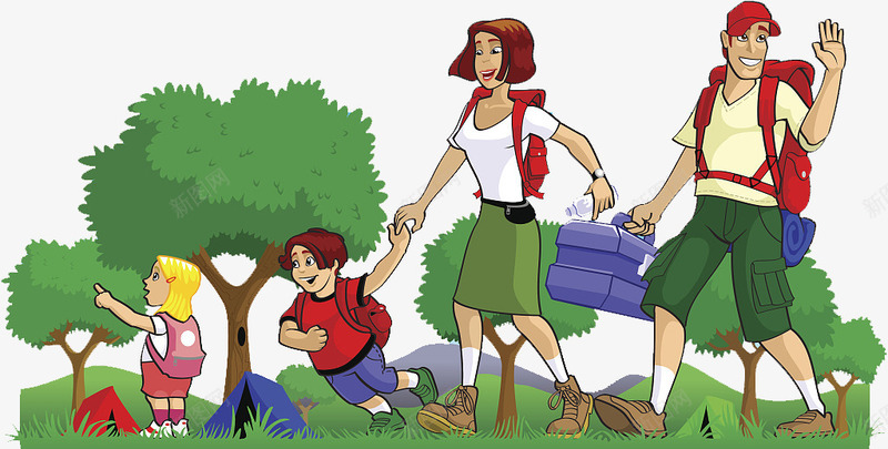 卡通人物插图草地上的一家人png免抠素材_新图网 https://ixintu.com 一家人 人物插图 卡通 可爱家庭 草地上 草地上的人 野餐