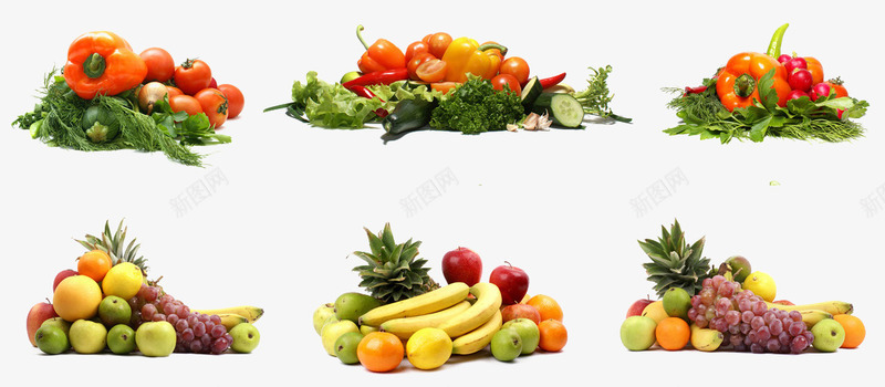 几堆水果蔬菜png免抠素材_新图网 https://ixintu.com 几堆水果 蔬菜 青椒 香蕉
