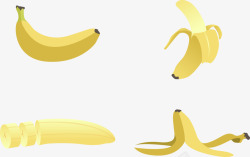 黄色的香蕉皮香蕉矢量图高清图片