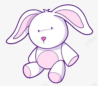 白色的兔子娃娃png免抠素材_新图网 https://ixintu.com 可爱的 小眼睛 白色