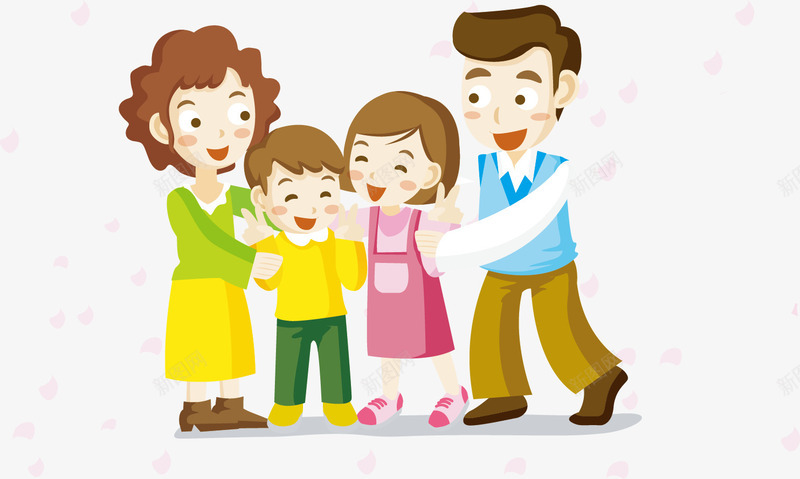 卡通家庭照png免抠素材_新图网 https://ixintu.com 卡通家庭 卡通家庭人物 卡通家庭照 插画设计