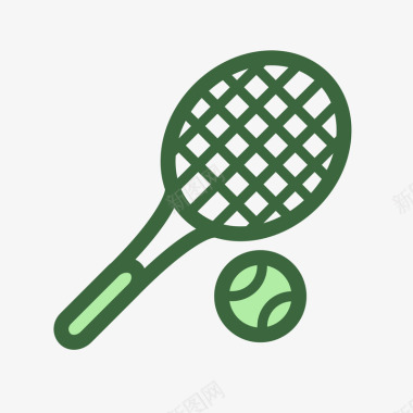 绿色手绘网球运动元素矢量图图标图标