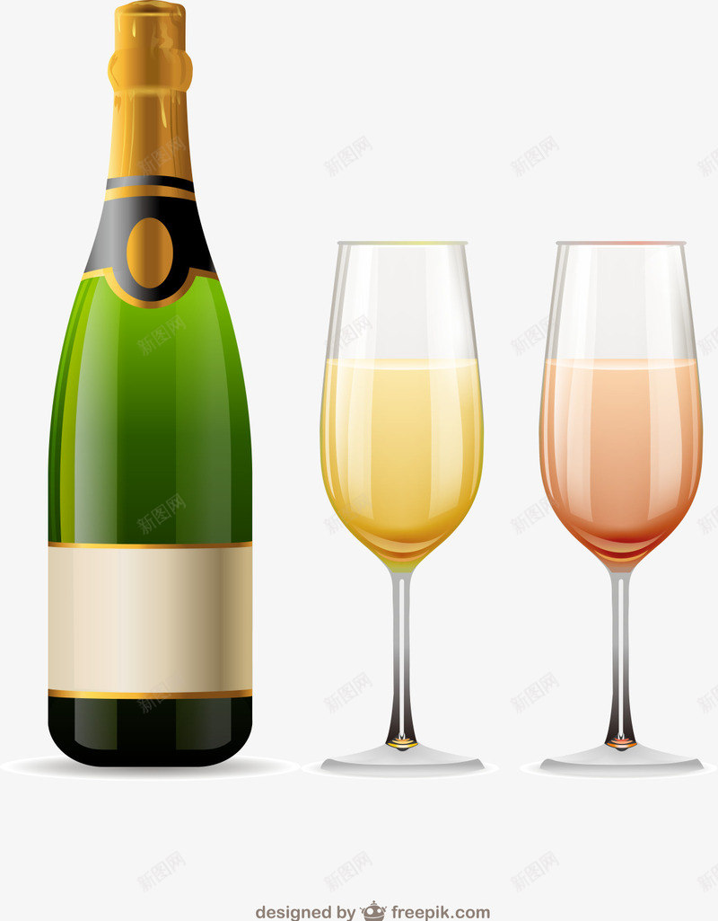 香槟酒与酒杯png免抠素材_新图网 https://ixintu.com 酒杯 香槟酒 香槟酒png 高脚杯