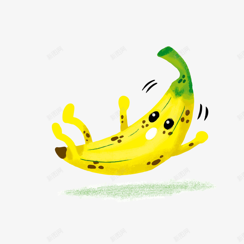 黄绿色摔倒的卡通香蕉矢量图ai免抠素材_新图网 https://ixintu.com 卡通水果 卡通香蕉 摔倒香蕉 水果 绿色 香蕉 黄色 矢量图