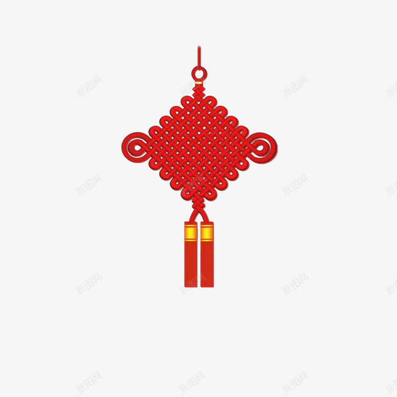 红色中国结png免抠素材_新图网 https://ixintu.com 中国 反光 圆形 悬挂 渐变 红色 纹理 编制 质感