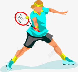 打网球的体育运动员素材