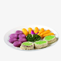 紫薯糕精美甜品高清图片