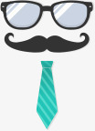 贴纸眼镜领带胡子素材