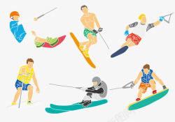 手绘校运会唿啦圈比赛极限运动滑雪高清图片