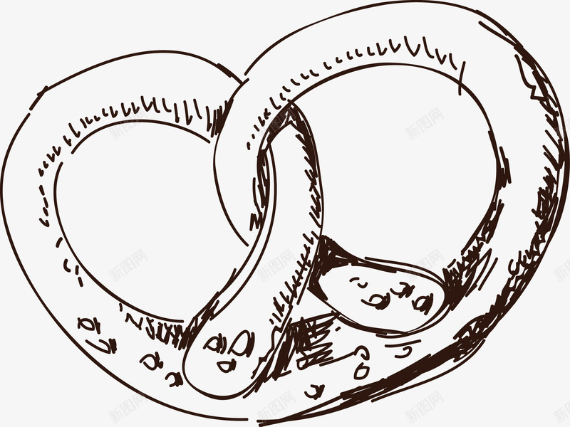 蛇饼干矢量图ai免抠素材_新图网 https://ixintu.com 手绘画 手绘食物 插画 素描 线稿 速写 食物 矢量图