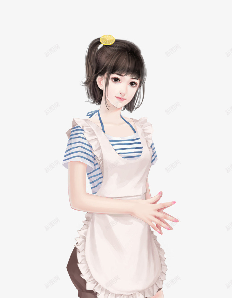 服务员女孩手绘png免抠素材_新图网 https://ixintu.com 图片 女孩 服务员