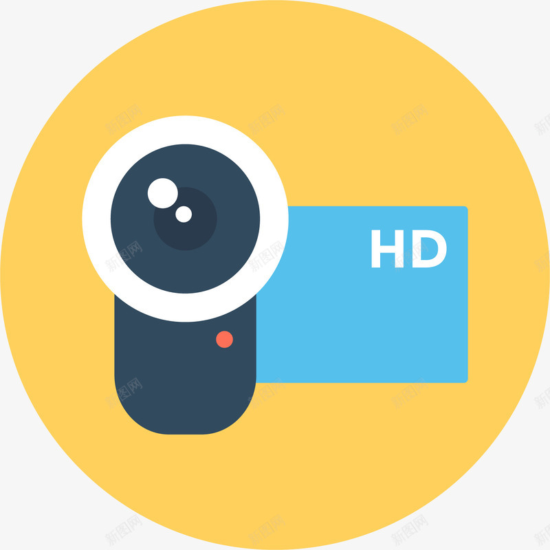 家庭摄影机图标png_新图网 https://ixintu.com DV机 卡通图标 家庭摄影机 拍摄录像 数码产品 数码相机 视频录像 视频录制 高清摄影机 黄色图标