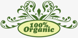 纯有机有机绿色食品标签高清图片