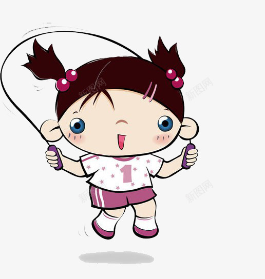 小女孩跳绳png免抠素材_新图网 https://ixintu.com 卡通手绘 女孩 玩耍 跳 跳绳 跳绳比赛 蹦跳 运动 锻炼