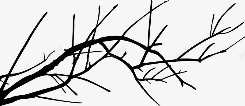 黑色树枝造型png免抠素材_新图网 https://ixintu.com 树枝 设计 造型 黑色