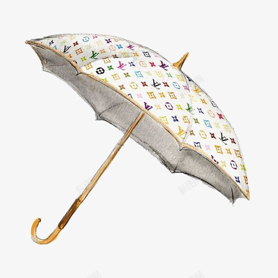 手绘卡通雨伞png免抠素材_新图网 https://ixintu.com 小清新 平铺图案 手绘雨伞 雨具
