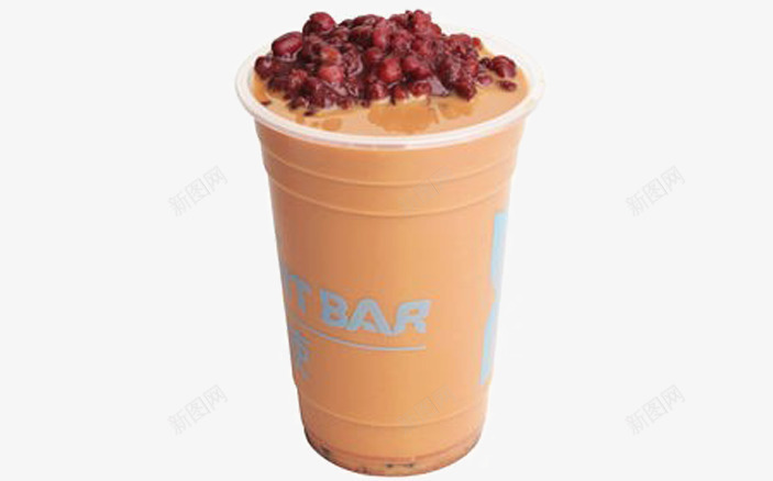 红豆奶茶png免抠素材_新图网 https://ixintu.com 杯装 甜品 红色
