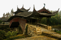 造型建筑林杭古村高清图片