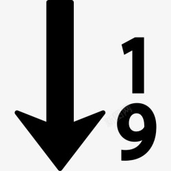 icon排序箭头升序升序排序从1到9图标高清图片
