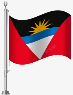 日升安提瓜岛国旗图标高清图片