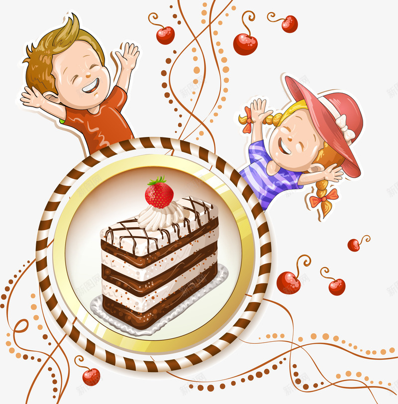 卡通儿童蛋糕装饰图案png免抠素材_新图网 https://ixintu.com 儿童 免抠PNG 卡通 甜点 糕点 蛋糕 装饰图案