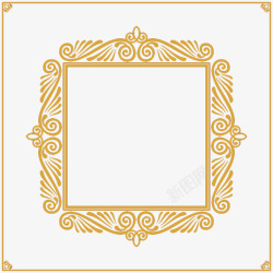 一个金色正方形边框矢量图素材