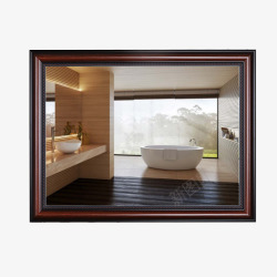 壁挂镜古典方形浴室镜子高清图片