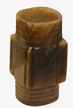 玉器雕刻古典玉文物四方形玉琮高清图片
